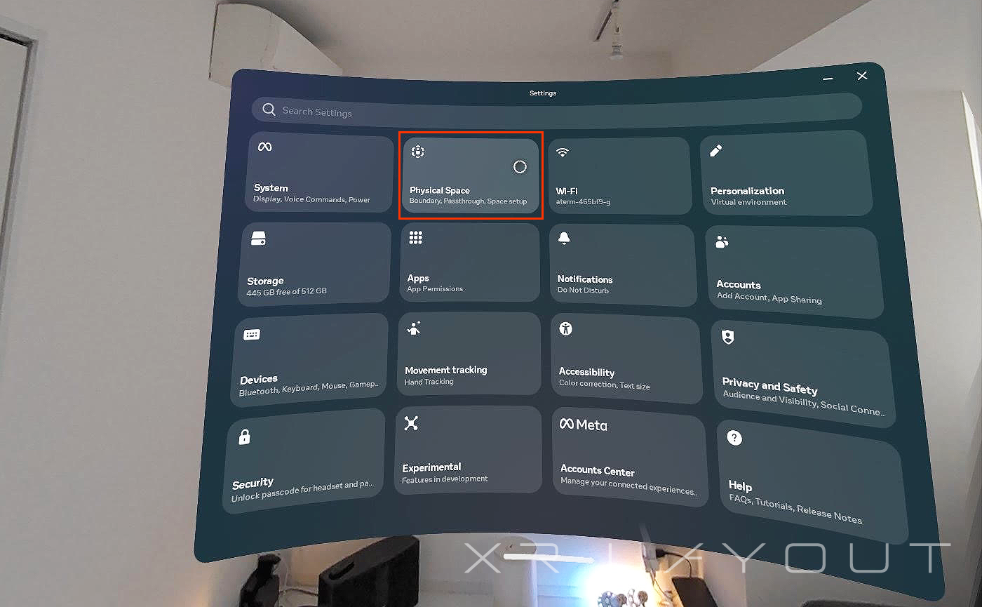 スペースの設定の方法