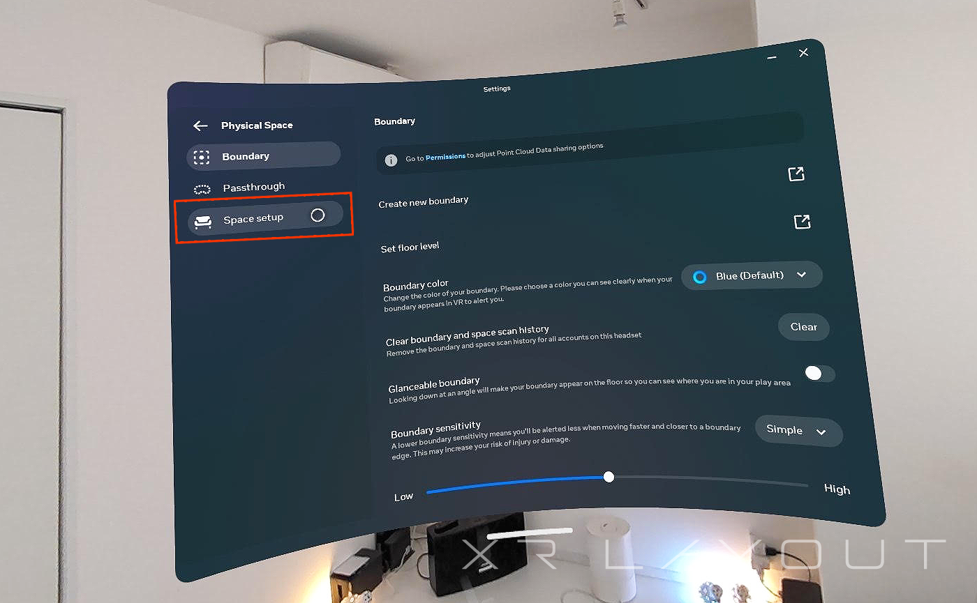スペースの設定の方法
